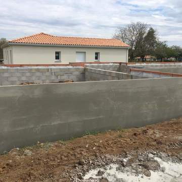 Réalisation d'un vide sanitaire avec un enduit hydrofuger